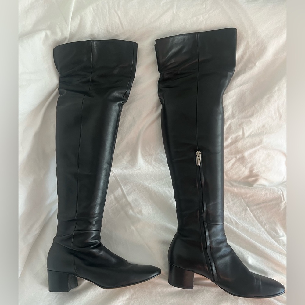 Gianvito Rossi Over the Knee Leather Boot (Women Size: 38 1/2)